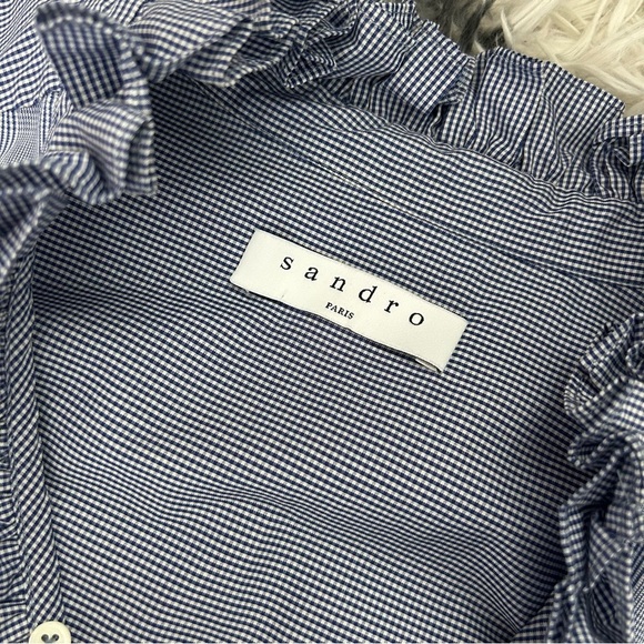 Sandro Sandro Babe Ruffled V-Neck Shirt - Picture 6 of 9